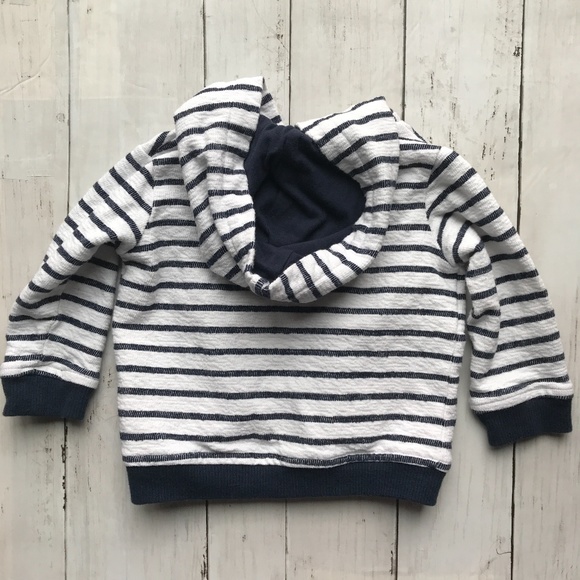 Koala Kids Navy Stripe Baby Boy Hooded Sweatshirt - Picture 6 of 8
